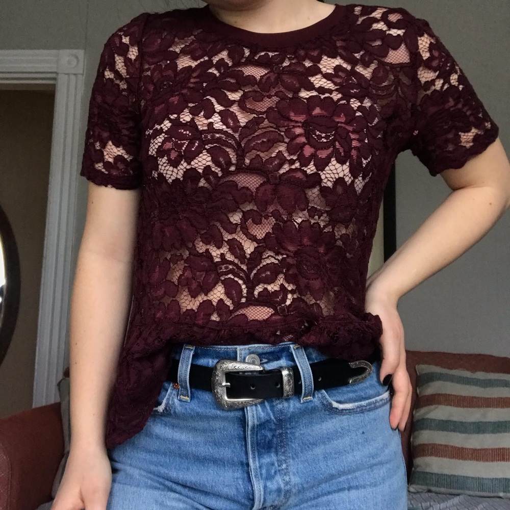 Lace Peplum Top